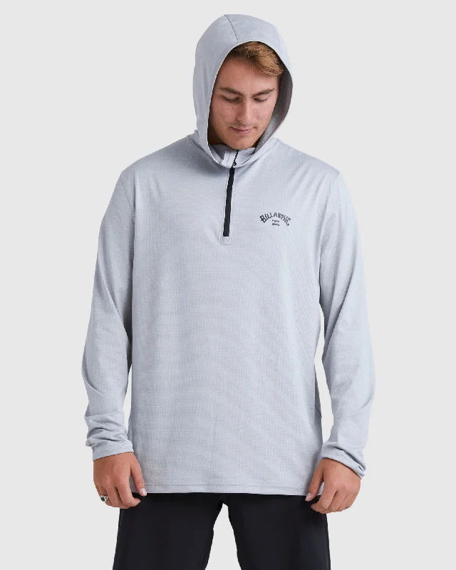 surf clothing for protecting skin from saltwater-Mens Shoreline 1/4 Zip Hd