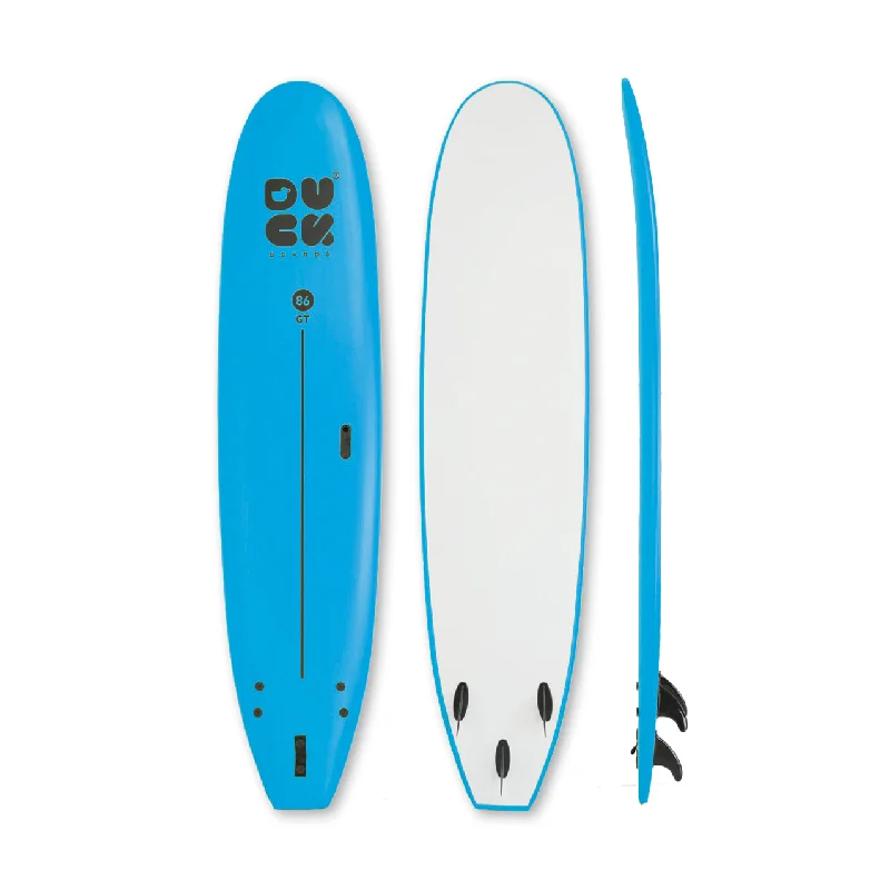 surfboard fins with streamlined shapes for speed-8’6” DUCK Boards - GT  - Soft - Light blue - 3 soft PIP fins - 139,000 LKR