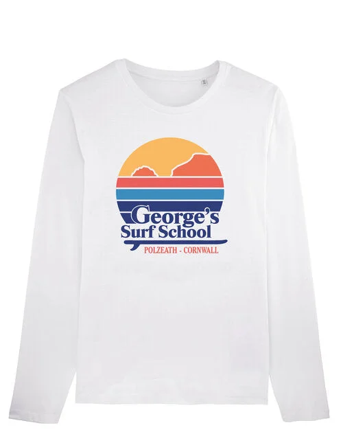 surf clothing with non-slip cuffs-G-Surf Retro Long Sleeve T-Shirt