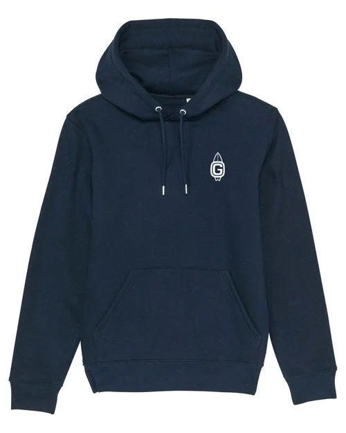 surf clothing with integrated sun hats-Kids G-Surf Classic Logo Hoody - Navy/White