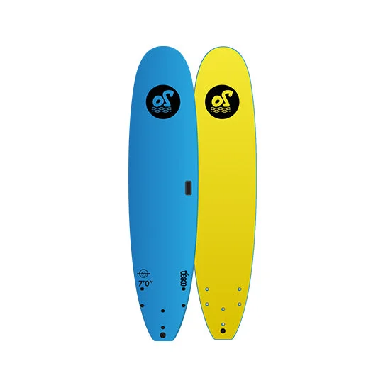 surfboard fins with performance materials for durability-7’0” Ocean Storm - The Weekender - Softboard - blue top/yellow bottom - PIP Soft fins - Price: 109,000 LKR