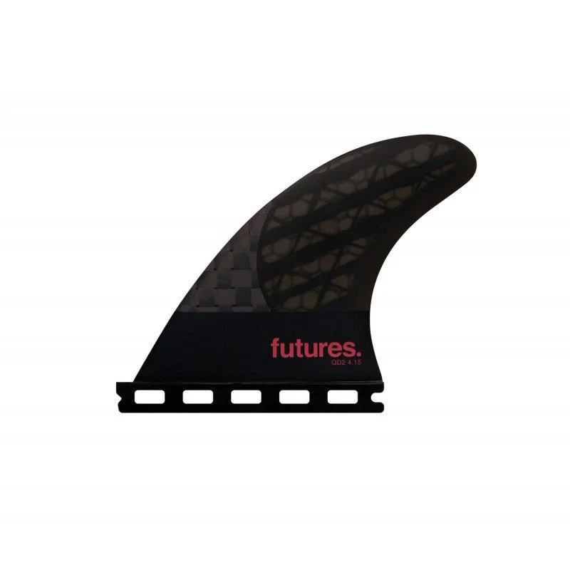 surfboard fins with reinforced construction for power-Futures Fins QD2 4.15 Blackstix Quad Rear Pair - Smoke Violet