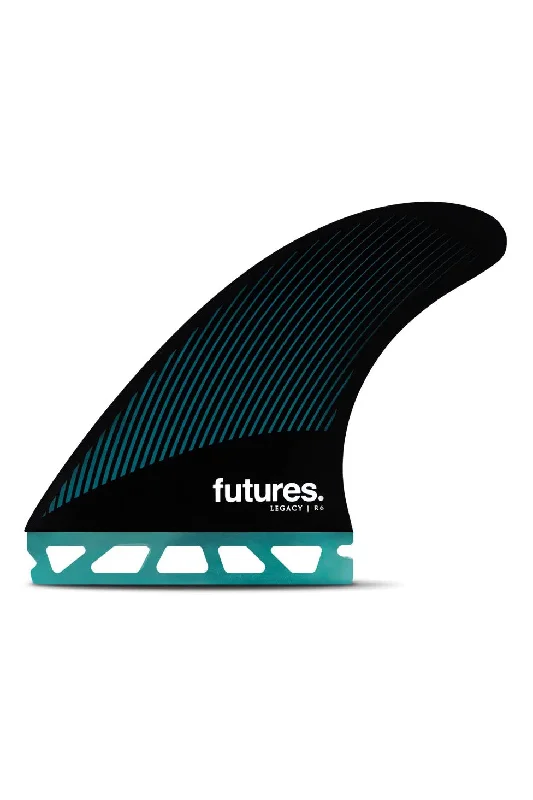 surfboard fins for improved paddling efficiency-Futures Fins Legacy R6 HC Thruster Fin - Teal/Black