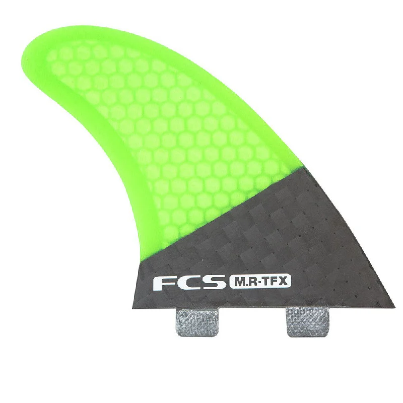 surfboard fins for enhanced wave-catching ability-FCS MR-TFX PC Carbon Twin + Stabilizer Fin Set - Fluro