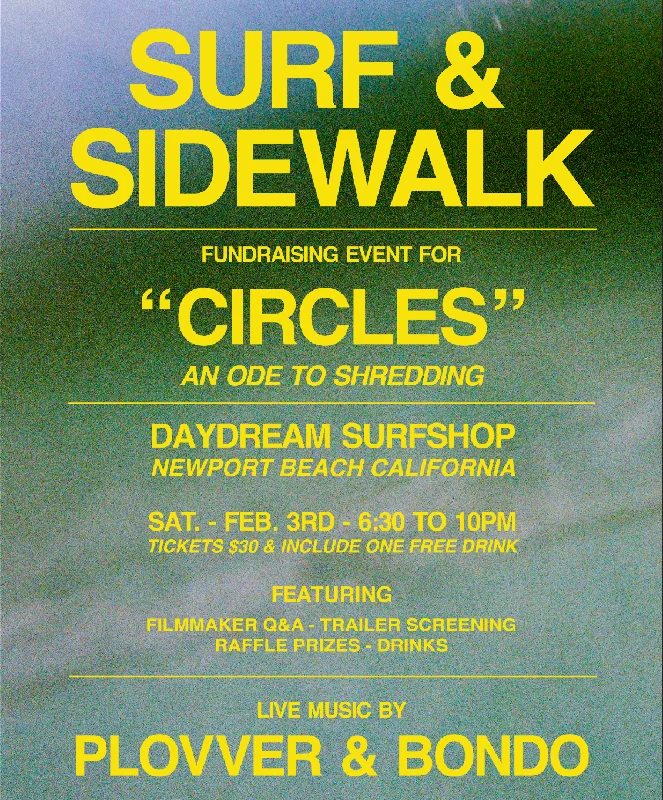 surf clothing for beach parties-Surf & Sidewalk: A Fundraiser Event for Circles Film