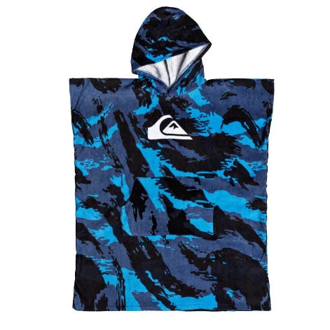 surfboard tail pads with unique designs for style-Quiksilver Youth Hoody Changing Towel - Navy Blazer