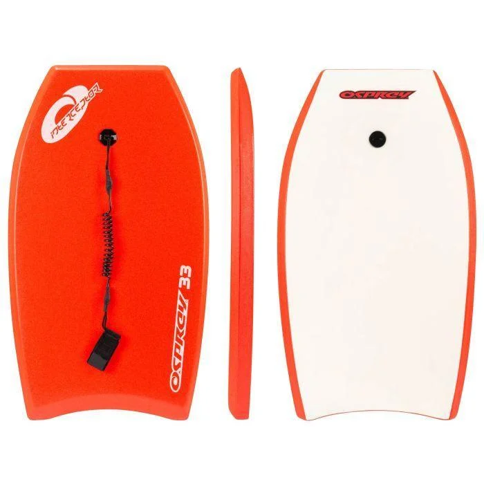 longboard surfboards for surfing in light wind-Osprey 33" Interceptor Kids Bodyboard Red