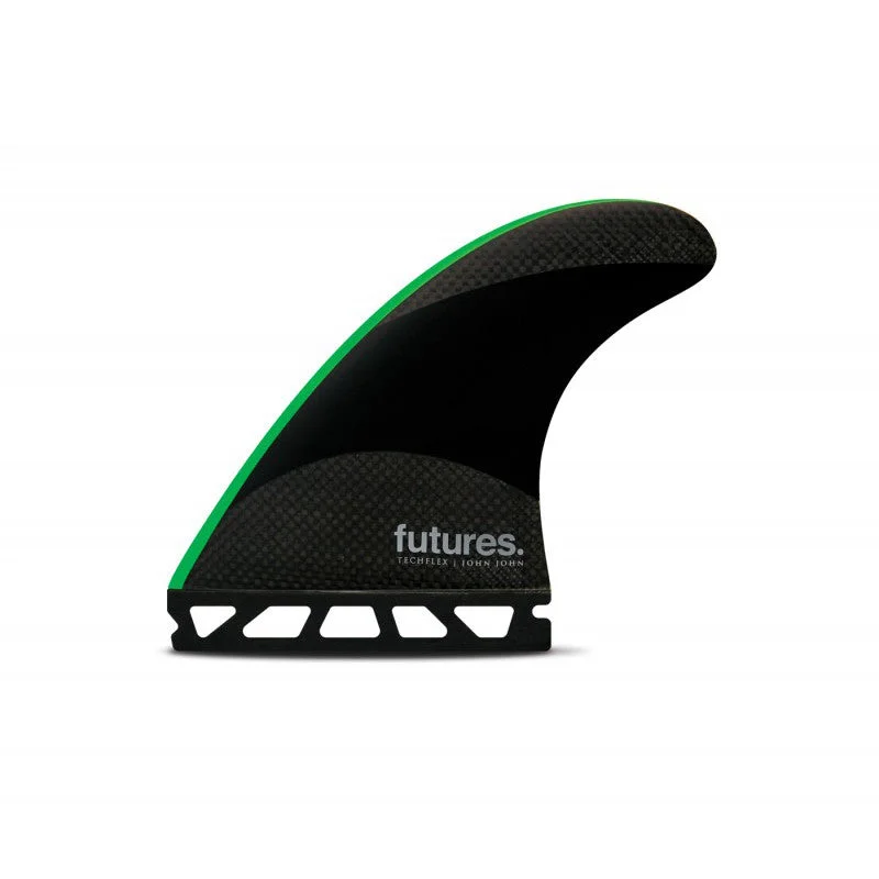 surfboard fins with smooth edges for gentle rides-Futures Fins John John Techflex Medium - Black/Neon Green