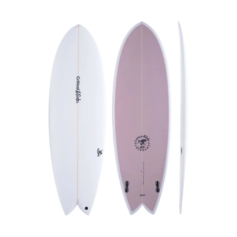 surfboard water-resistant cover for storage-5’11” Critical Slide - The Angler - PU (polyester) - LilacGray - FCSll (Twin fin)