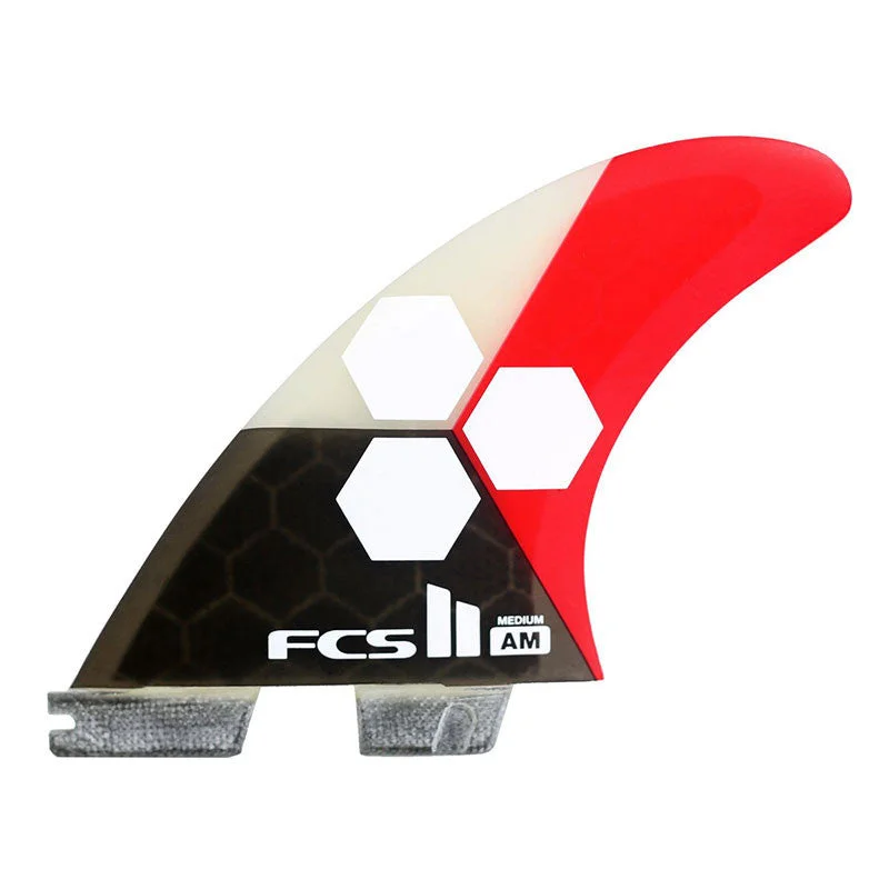 surfboard fins for enhancing surf performance-FCS II AM PC Medium Tri-Quad Fin Set - Flame