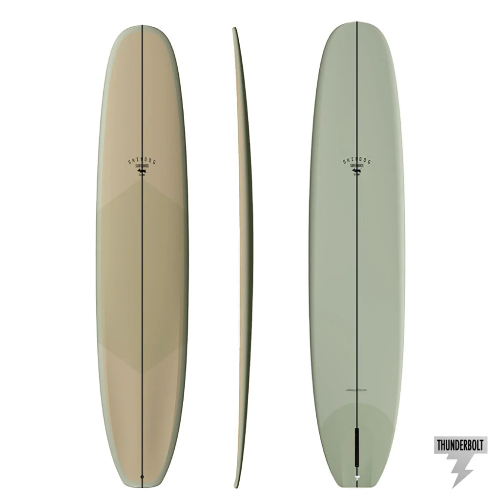 surfboard tail bumper for added resilience-OG DOUBLE SCOOP 9'4" - Sand/Sage