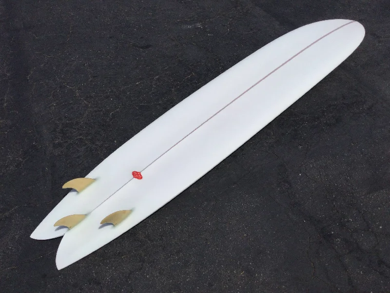 surfboard quick-release fin system for easy swaps-10'11" Josh Hall Fish Simmons