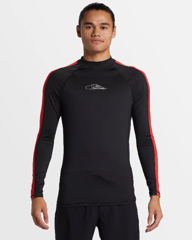 surf clothing with stretchy, comfortable fit-Mens Griff Long Sleeve UPF 50 Rash Vest