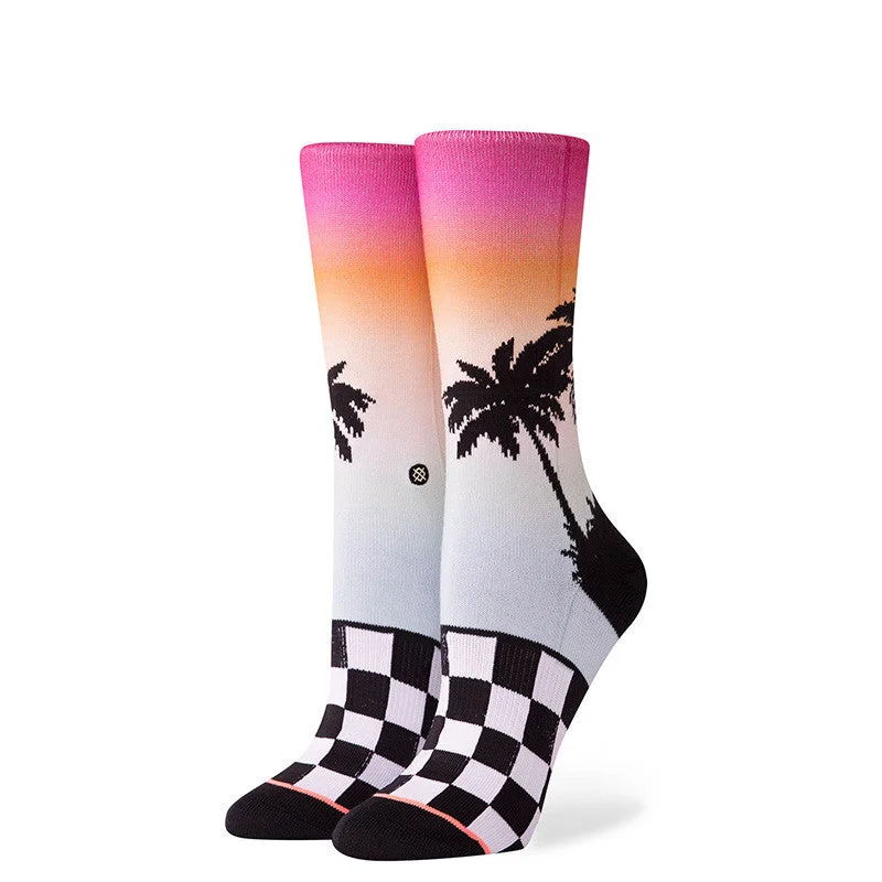 surf clothing for stand-up paddleboarding-Stance Baecation Crew Sock - Multi