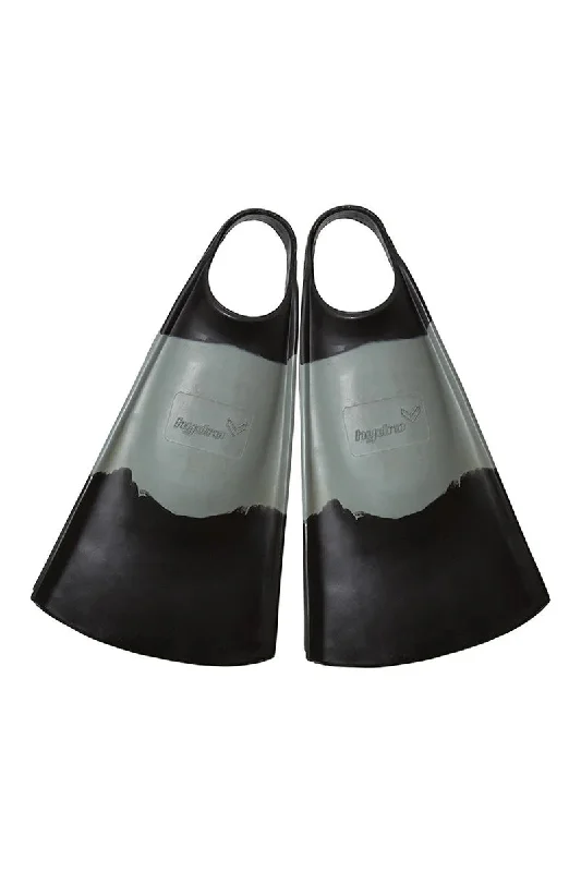 surfboard fins with stiff flex for more speed-Hydro The OG Swim Fins - Black / Grey