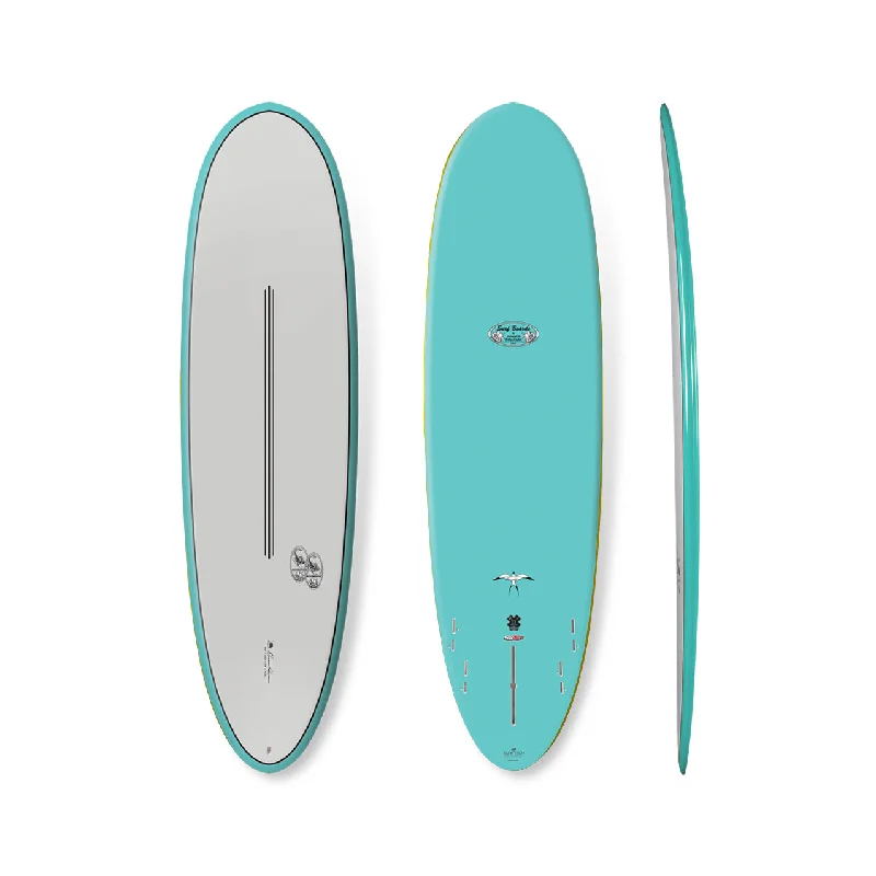 surfboard stand for easy storage at home-6’10” Donald Takayama - Scoprion 2 - TufLite V-Tech - Aqua - FCSll (4+1)