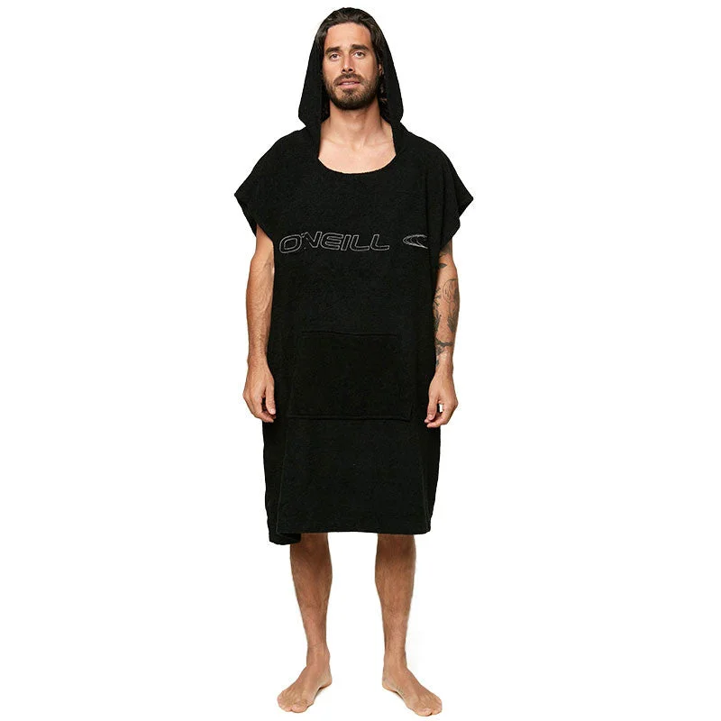 surfboard travel accessories for a convenient trip-O'Neill Monsoon Poncho Change Towel - Black