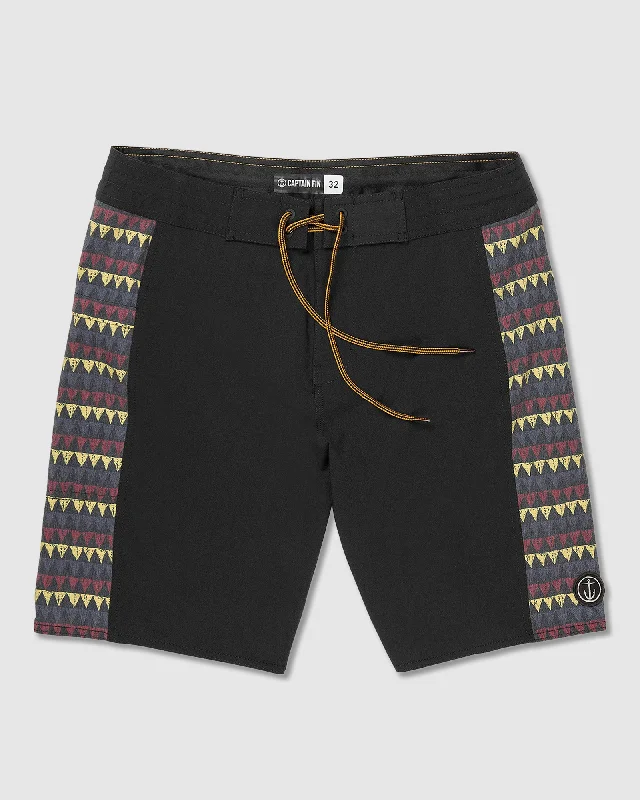 surf clothing with quick-drying properties-MENS CAPTAIN KEYHOLE TRIBES BOARDSHORTS