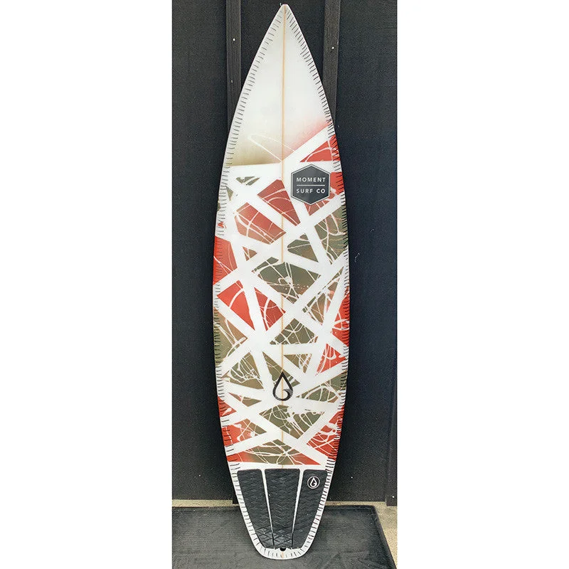 surfboard towel with drying capabilities-Used NME 5'11" Shortboard Surfboard - Red/Green Spray