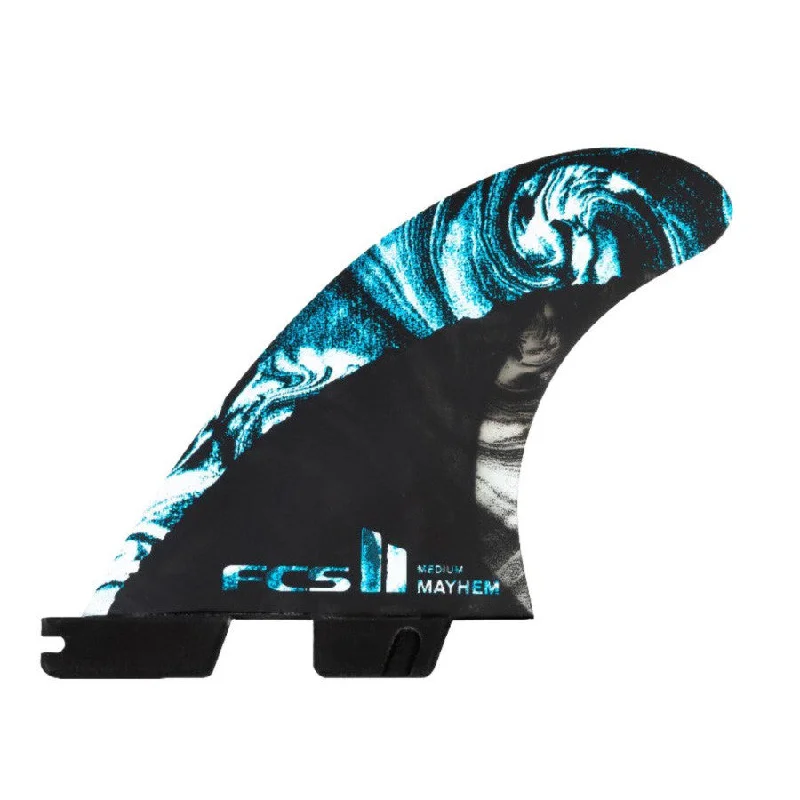 surfboard fins for higher level of precision-FCS II MB PC Carbon Medium Tri / Quad Fin Set - Blue