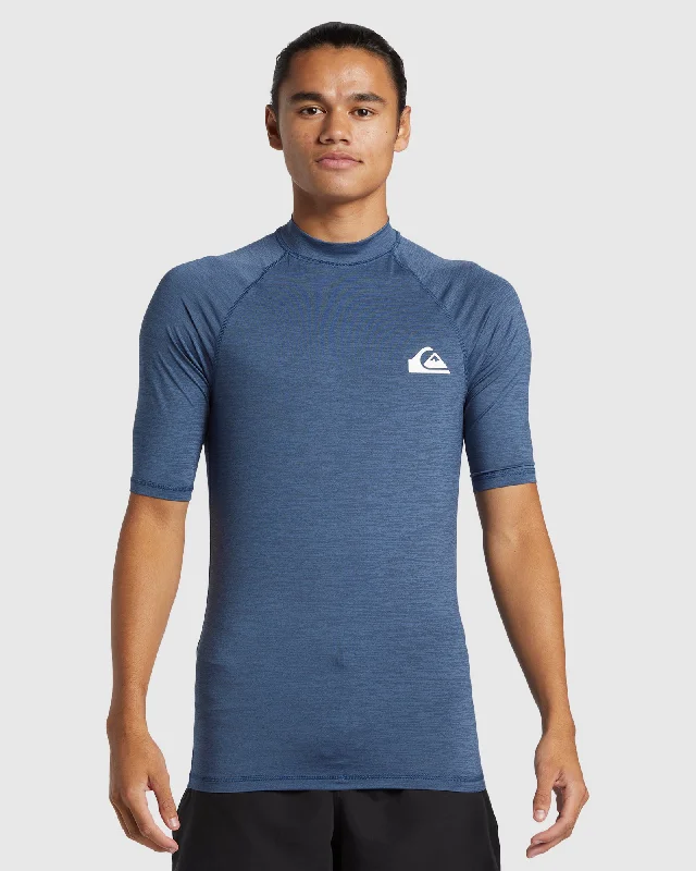 surf clothing with quick drying stretch fabric-Mens Everyday Short Sleeve Upf 50 Rash Vest