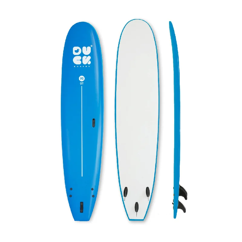 surfboard fins for increased lift and speed-9’0” DUCK Boards - GT  - Soft - Sky blue - 3 soft PIP fins - 139,000 LKR