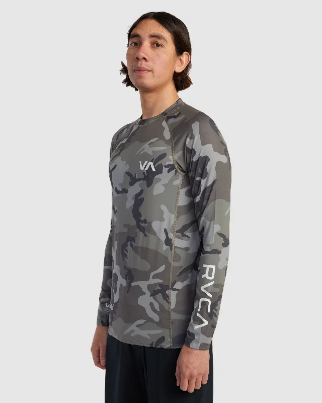 surf clothing for paddleboarding and kayaking-Mens RVCA Long Sleeve Rash Vest