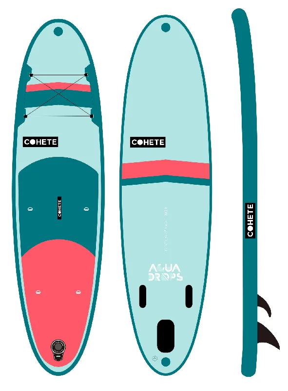 longboard surfboards with long-lasting durability-AQUA DROPS - VECTOR GREEN