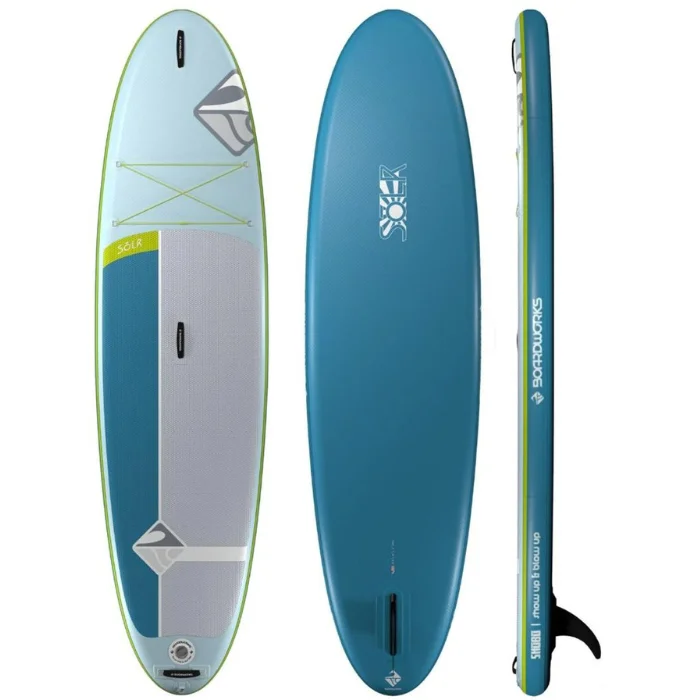 longboard surfboards for retro surfing style-10'6" Boardworks Shubu Solr - Inflatable SUP