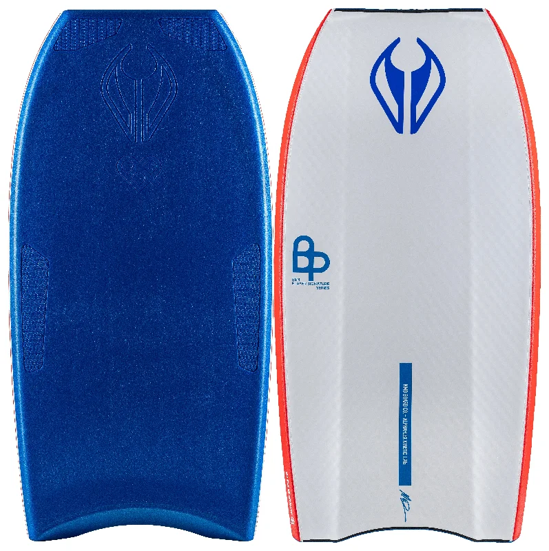 best longboard surfboards for stability and comfort-NMD Ben Player Alphaflex Quad - Royal Blue/White 42"