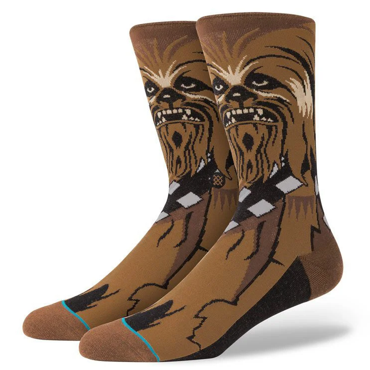 surf clothing with flatlock stitching for comfort-Stance Star Wars Chewie Sock