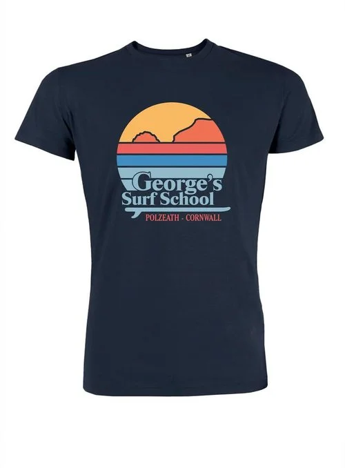 surf clothing with ventilation for breathability-G-Surf Retro Short Sleeve T-Shirt - Navy