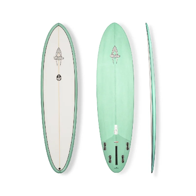 surfboard carrying cases for board safety-7’0” Walden - Deviled Egg  - Trueride Poly (Polyester) - Light Green - FCSll (4+1)