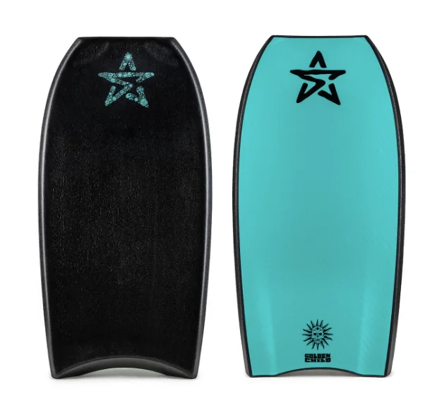 lightweight longboard surfboards for easy handling-STEALTH - GOLDEN CHILD KINETIC Black/Aqua