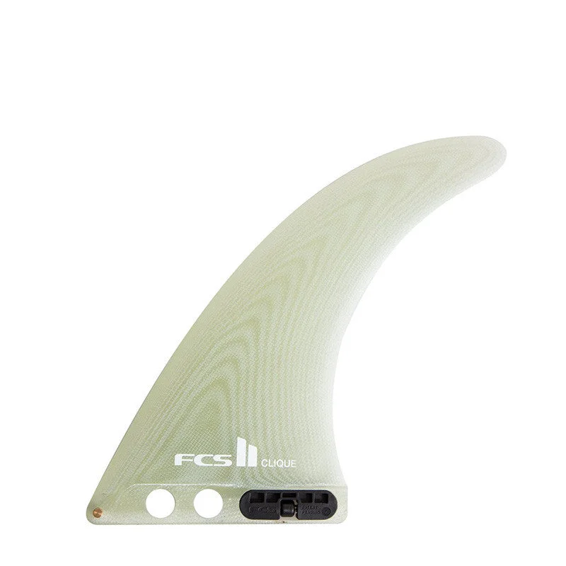 best surfboard fins for flat-water surfing-FCS II Clique 10" Longboard Fin - Clear