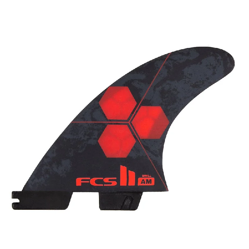 surfboard fins with easy-release systems-FCS II AM PC Small Tri Fin Set - Red