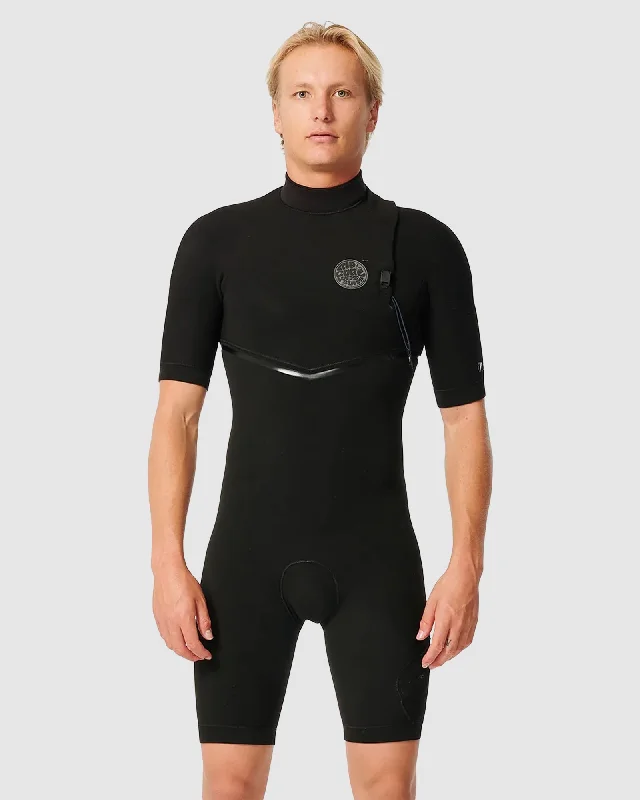 surf clothing for small wave surfing-MENS E BOMB ZIP FREE 2/2 SHORT SLEEVE SPRINGSUIT