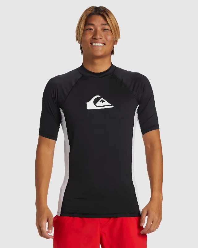 surf clothing with quick-release zippers-Mens Everyday Short Sleeve Upf 50 Rash Vest