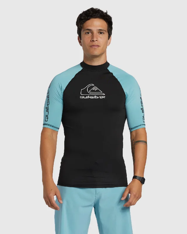 surf clothing with ergonomic fits-Mens On Tour Short Sleeve Rash Vest