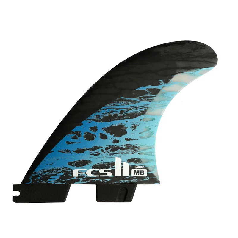 surfboard fins with a wide base for more drive-FCS II MB PC Carbon Large Tri-Quad Fin Set