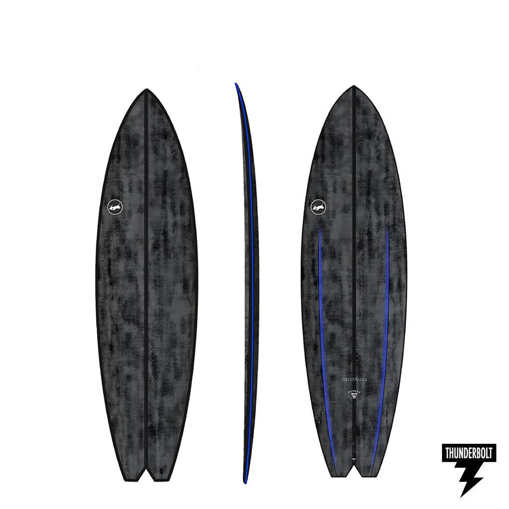 surfboard wax comb for smoothing wax-Hydroplane 6'5" - Blue Carbon