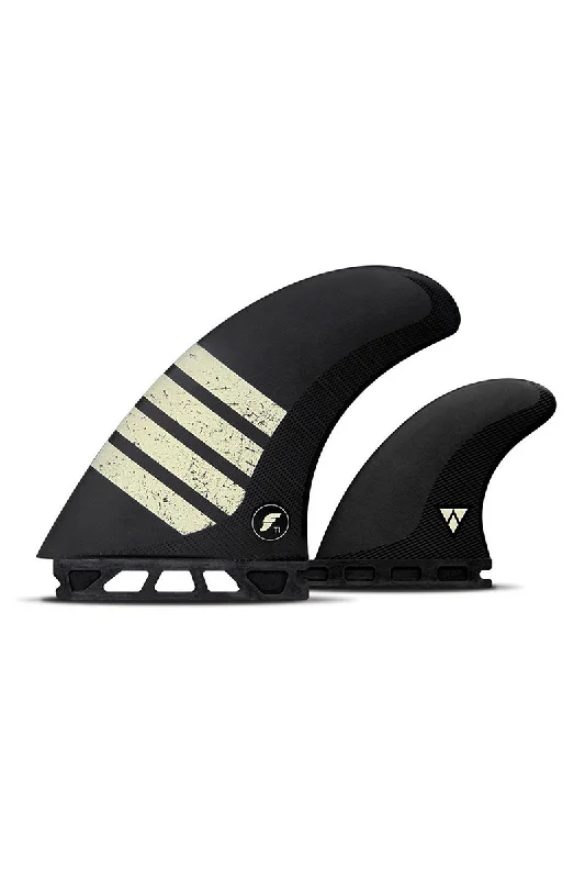 surfboard fins with minimal effort for paddle power-Future Fins T1 Alpha Series Twin + 1 Fin Set - Carbon / Tan