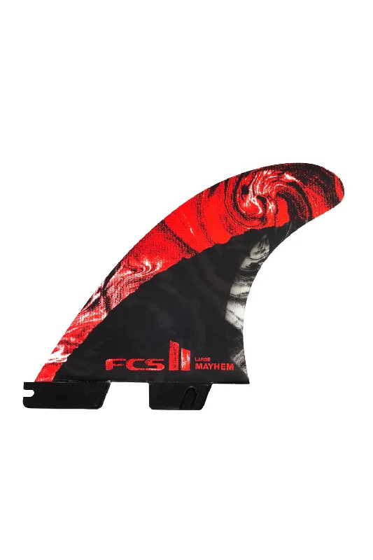 surfboard fins for added flexibility in movements-FCS II MB PC Carbon Large Tri Fin Set - Red