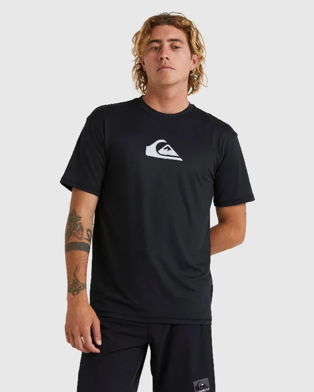 surf clothing for early-season surf-Mens Solid Streak Short Sleeve Surf T-Shirt