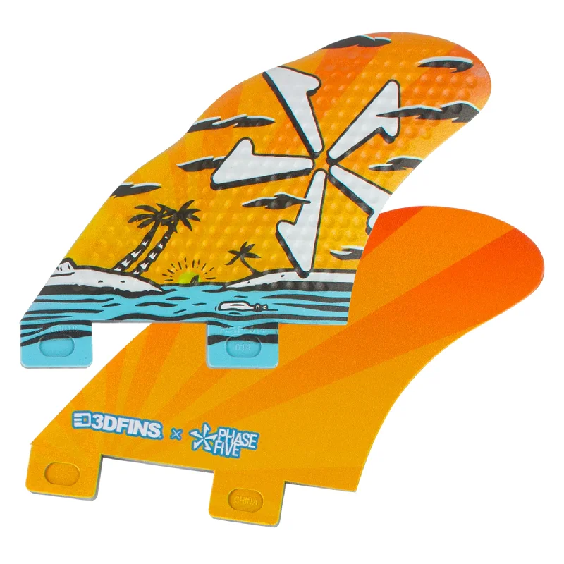 surfboard deck pads with waterproof materials-3D SPEED BASE TWIN FIN SET