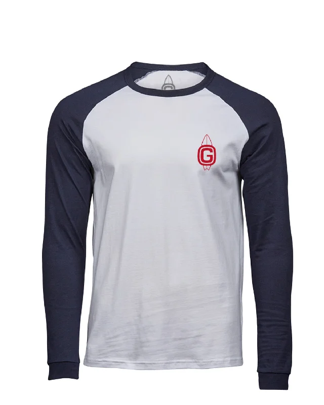 surf clothing for seamless movement-Adults G-Surf Classic Baseball Long Sleeve T-Shirt