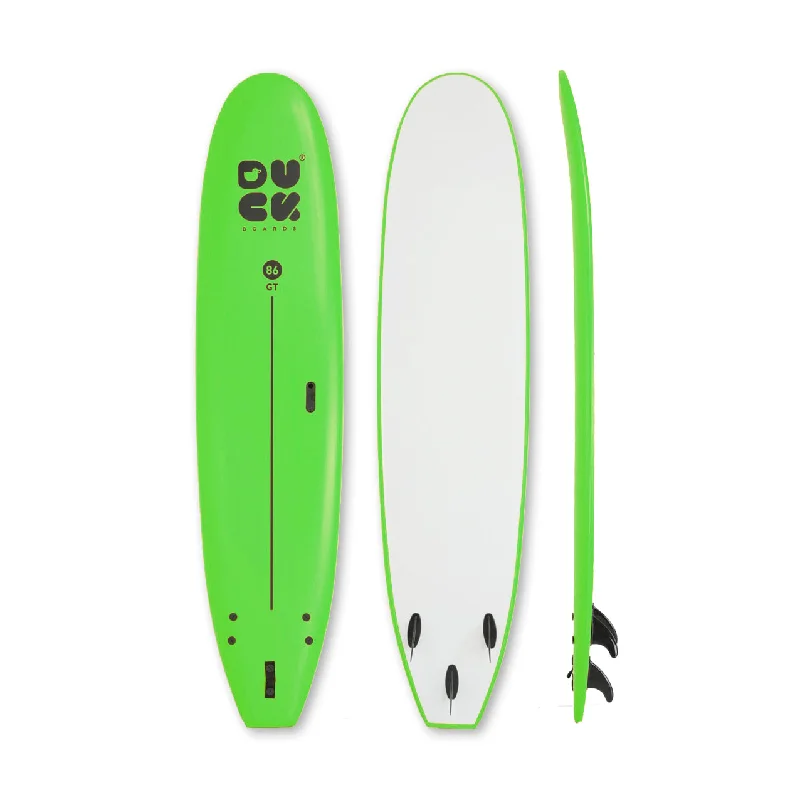 surfboard fins for tight, controlled arcs-8’6” DUCK Boards - GT  - Soft - Green - 3 soft PIP fins - 139,000 LKR