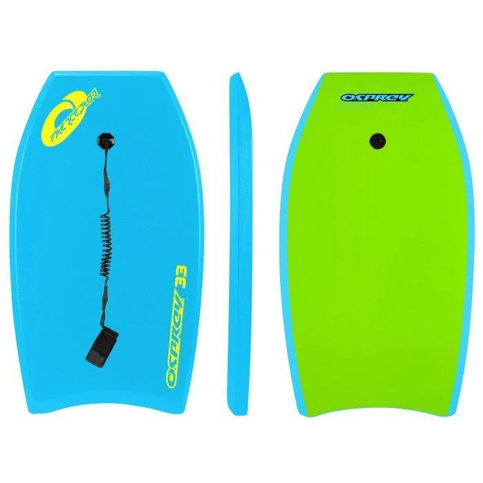 longboard surfboards with durable outer coating for protection-Osprey 33" Interceptor Kids Bodyboard Blue