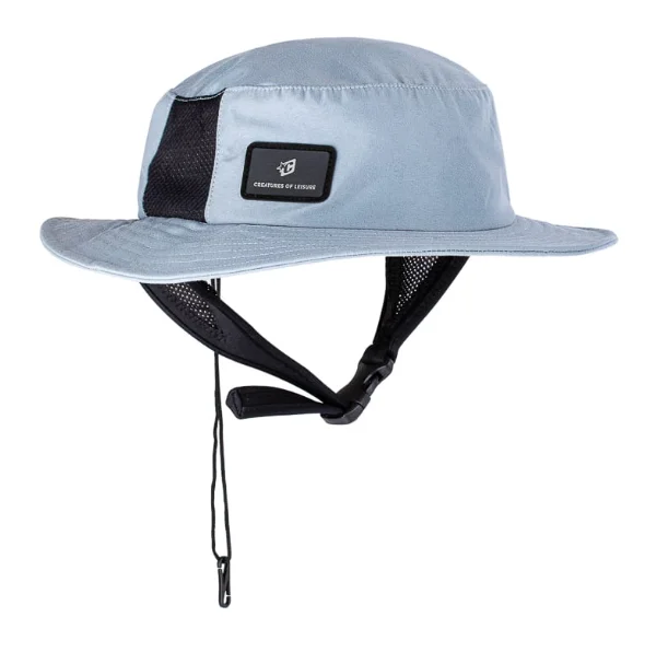 surfboard wax applicator for smooth coating-Creatures of Leisure Surf Bucket Hat Lt Grey