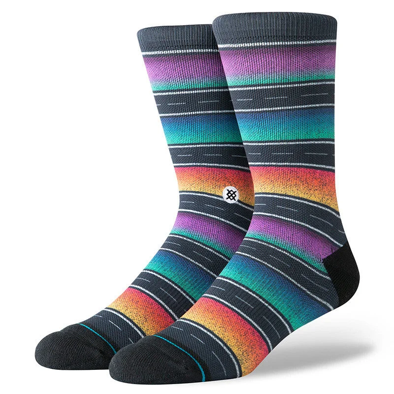 surf clothing with reflective elements for safety-Stance Sierras Sock - Black